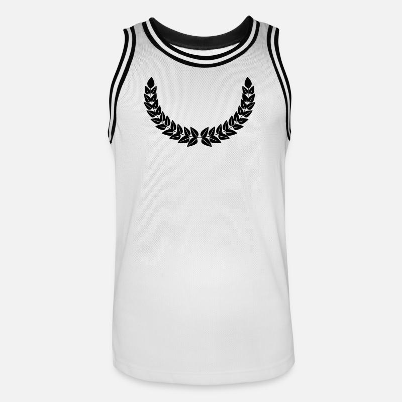 Lorbeerkranz Dekoration - Männer Basketball-Trikot - Weiß/Schwarz