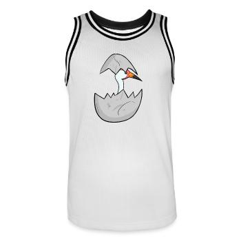Grue pour bébé - Maillot de basket Homme - blanc/noir - Devant - AI Model Male 185 dark (185cm)