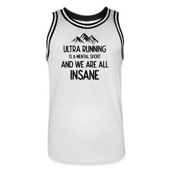 Ultra Running est un sport mental et nous sommes tous fous - Maillot de basket Homme - blanc/noir - Devant - AI Model Male 185 dark (185cm)