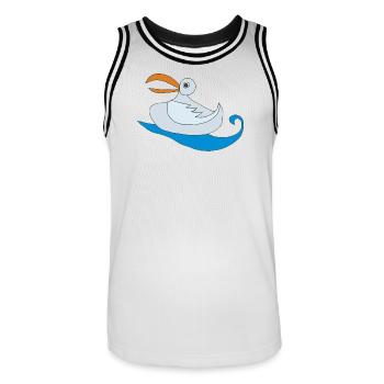 mouette - Maillot de basket Homme - blanc/noir - Devant - AI Model Male 185 dark (185cm)
