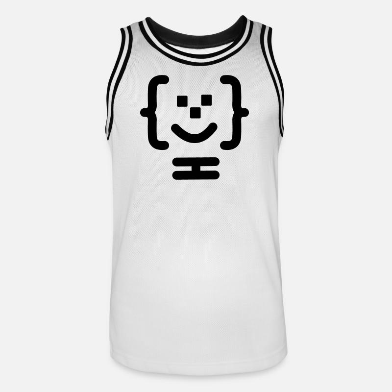 Code-Logo des Hauptprogrammierers - Männer Basketball-Trikot - Weiß/Schwarz