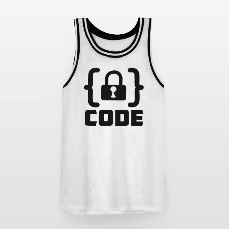 Code mit Sperrprogrammierer Männer Basketball-Trikot