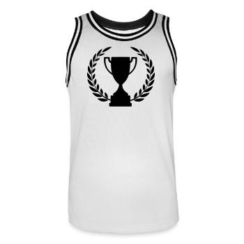 Couronne de laurier de la coupe de sport Cup - Maillot de basket Homme - blanc/noir - Devant - AI Model Male 185 dark (185cm)