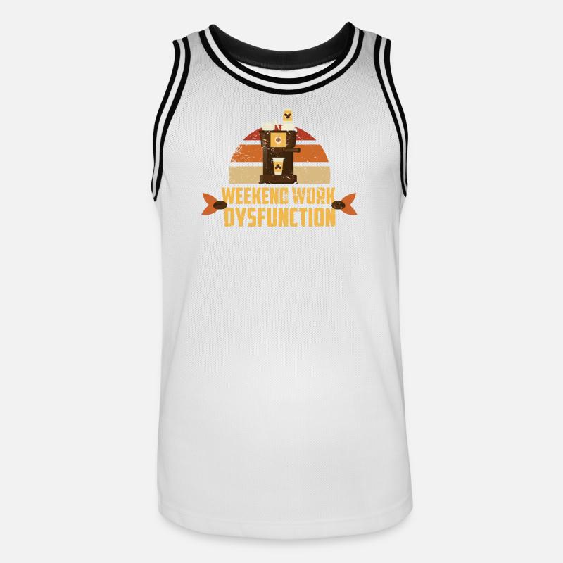 Weekend work ! Dysfunction - Men's Basketball Jersey - white/black