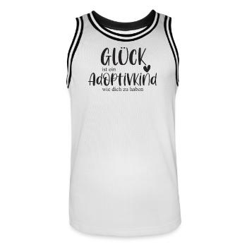 Adoptiert Adoptivkind Adoption Familie Geschenk - Männer Basketball-Trikot - Weiß/Schwarz - Vorne - AI Model Male 185 dark (185cm)
