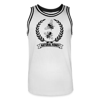 Abeilles en couronne de laurier - Maillot de basket Homme - blanc/noir - Devant - AI Model Male 185 dark (185cm)