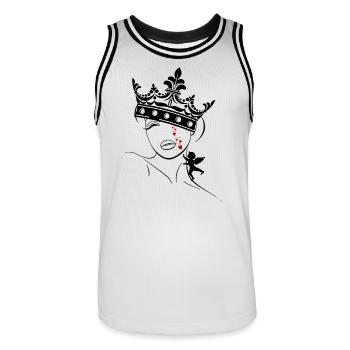 larmes à cupidon - Maillot de basket Homme - blanc/noir - Devant - AI Model Male 185 dark (185cm)