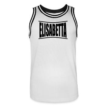 Elisabetta T-Shirt Geschenkidee - Männer Basketball-Trikot - Weiß/Schwarz - Vorne - AI Model Male 185 dark (185cm)