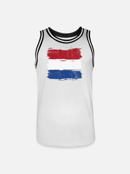 Brushstroke Dutch Flag - Men's Basketball Jersey - white/black