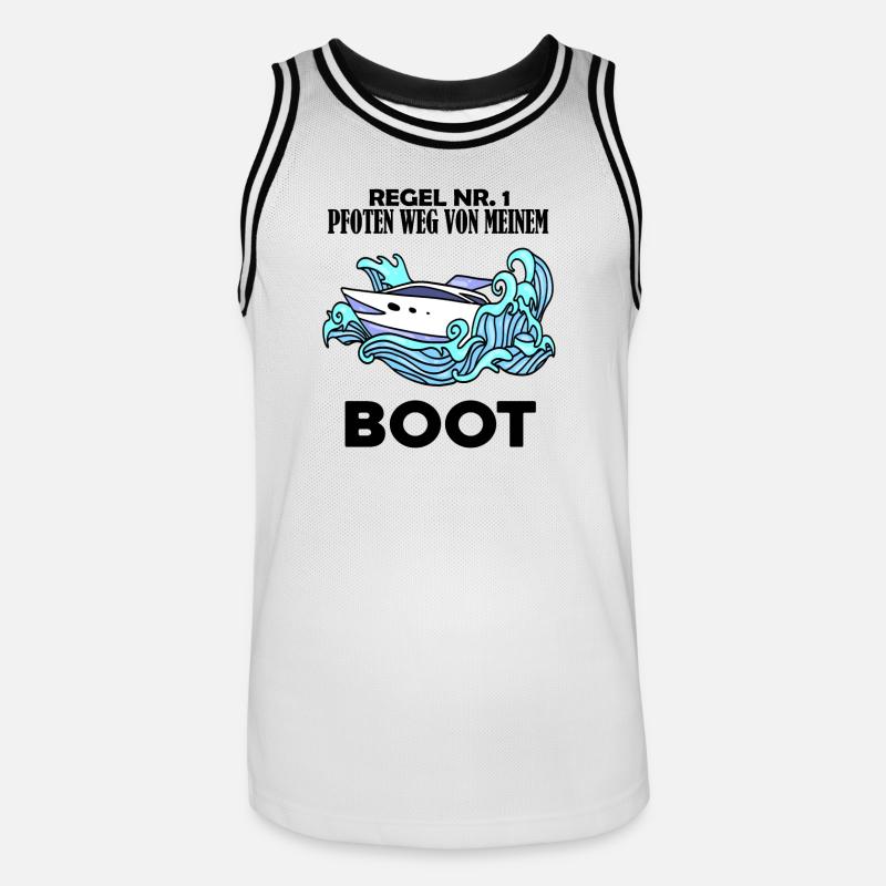 Motorboot Kapitän Boot Boote Seefahrt - Männer Basketball-Trikot - Weiß/Schwarz