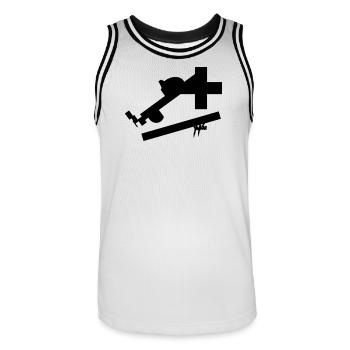 cross II - Männer Basketball-Trikot - Weiß/Schwarz - Vorne - AI Model Male 185 dark (185cm)