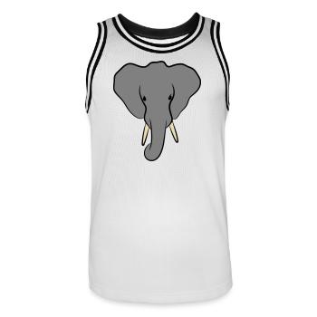 Éléphant Minimaliste - Maillot de basket Homme - blanc/noir - Devant - AI Model Male 185 dark (185cm)