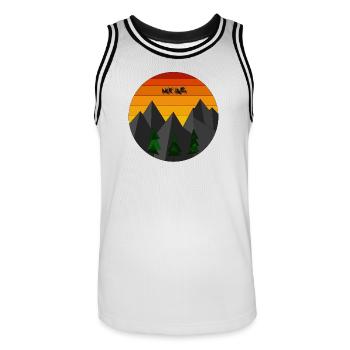 Hiking geometric - Men's Basketball Jersey - white/black - Front - AI Model Male 185 dark (185cm)