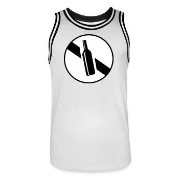 Fin d'interdiction de boire - Maillot de basket Homme - blanc/noir - Devant - AI Model Male 185 dark (185cm)