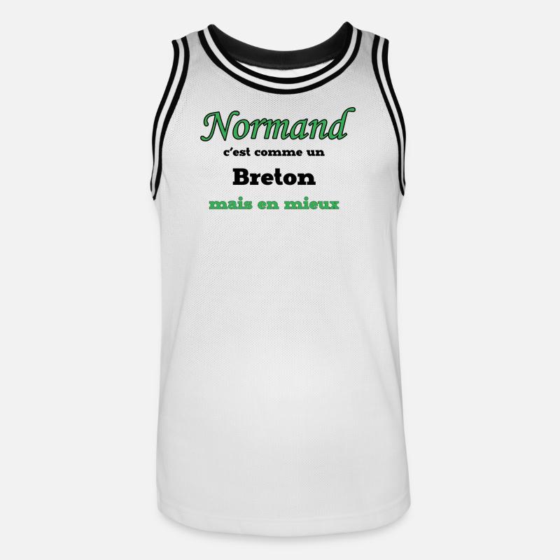 Normand Vert Élégant Script - Maillot de basket Homme - blanc/noir