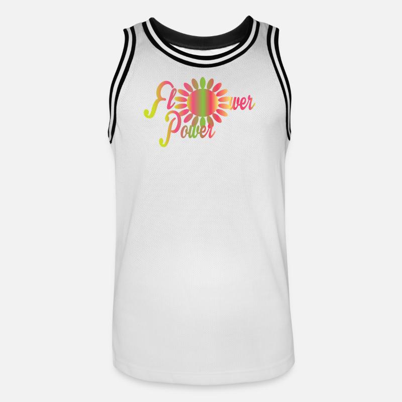Blumen Power - Männer Basketball-Trikot - Weiß/Schwarz