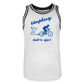 Unplug Let's Go - Männer Basketball-Trikot - Weiß/Schwarz - Vorne - AI Model Male 185 dark (185cm)