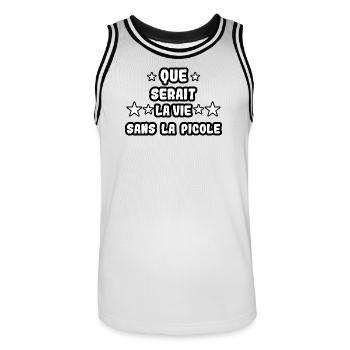 Que serait la vie sans la picole - Maillot de basket Homme - blanc/noir - Devant - AI Model Male 185 dark (185cm)