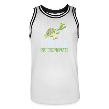 Turtle running team neu - Männer Basketball-Trikot - Weiß/Schwarz - Vorne - AI Model Male 185 dark (185cm)