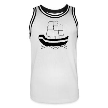 Voilier Allemagne du Nord Marin Capitaine - Maillot de basket Homme - blanc/noir - Devant - AI Model Male 185 dark (185cm)