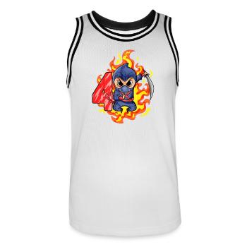 4. Geburtstag Junge 4 Jahre alt Ninja - Männer Basketball-Trikot - Weiß/Schwarz - Vorne - AI Model Male 185 dark (185cm)