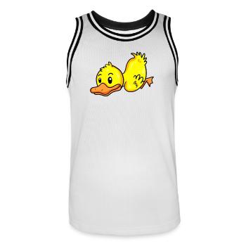 Canard - Maillot de basket Homme - blanc/noir - Devant - AI Model Male 185 dark (185cm)