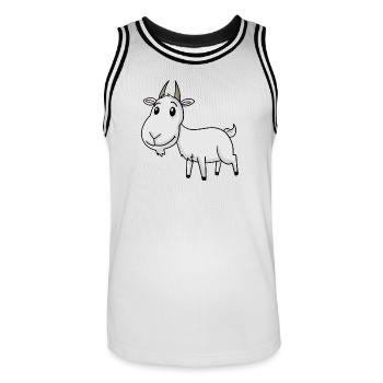 Ziege Niedlich - Männer Basketball-Trikot - Weiß/Schwarz - Vorne - AI Model Male 185 dark (185cm)