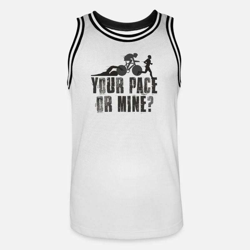 Dein Tempo Oder Meins Triathlon - Männer Basketball-Trikot - Weiß/Schwarz