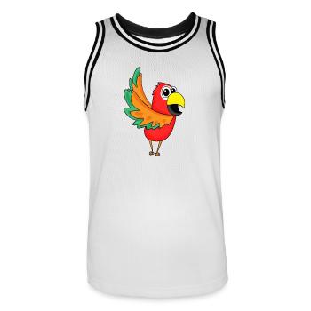 Parrot Jungle - Men's Basketball Jersey - white/black - Front - AI Model Male 185 dark (185cm)