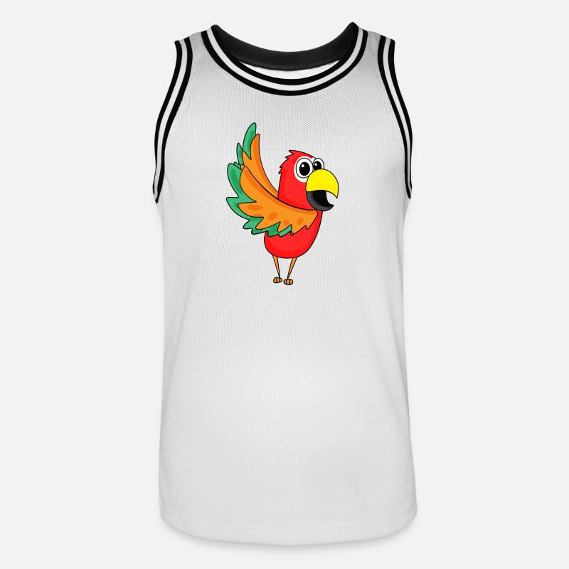 Jungle de perroquets - Maillot de basket Homme - blanc/noir