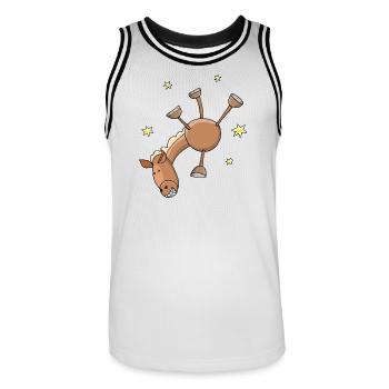 Funny horse doing handstand - Men's Basketball Jersey - white/black - Front - AI Model Male 185 dark (185cm)
