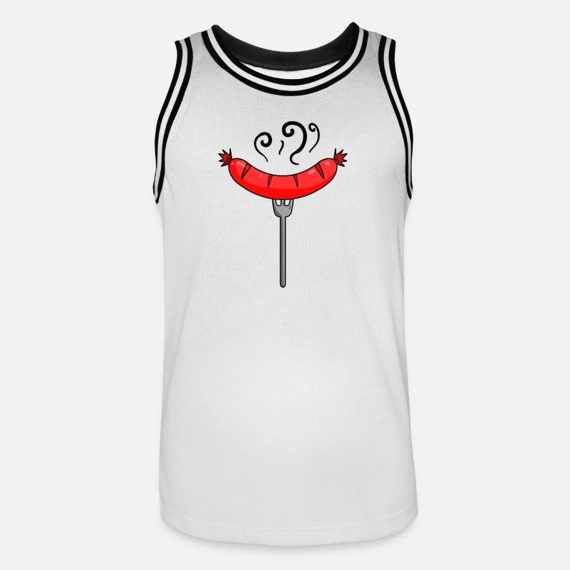 Wurst Currywurst Fleisch Bratwurst Grillwurst - Männer Basketball-Trikot - Weiß/Schwarz