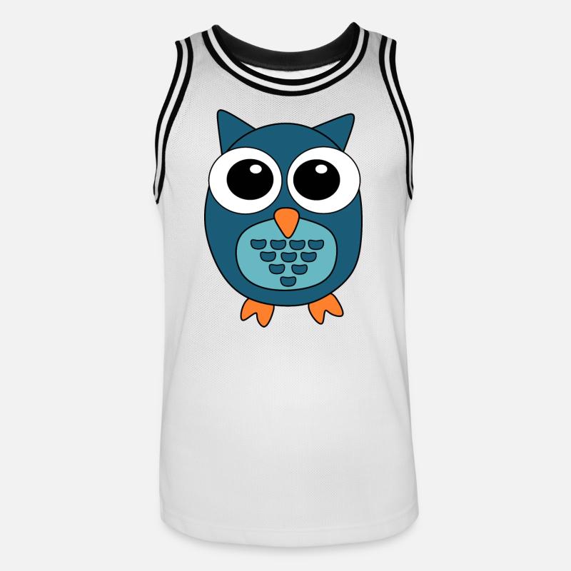 Eule blaue Eule - Männer Basketball-Trikot - Weiß/Schwarz