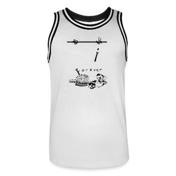 Callisthénie - Maillot de basket Homme - blanc/noir - Devant - AI Model Male 185 dark (185cm)