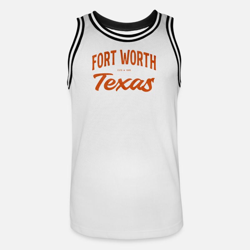 Fort Worth Texas Script - Männer Basketball-Trikot - Weiß/Schwarz