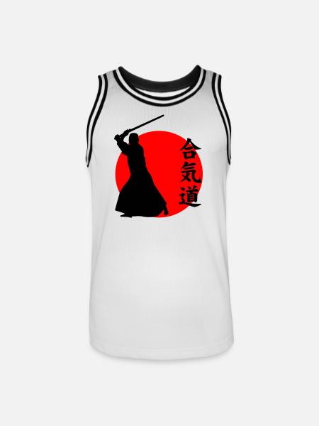 Aïkido - Maillot de basket Homme - blanc/noir