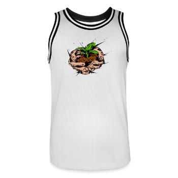 Gardener Garden - Men's Basketball Jersey - white/black - Front - AI Model Male 185 dark (185cm)