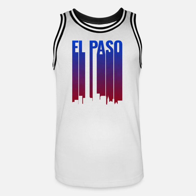 El Paso Skyline Gradient - Männer Basketball-Trikot - Weiß/Schwarz