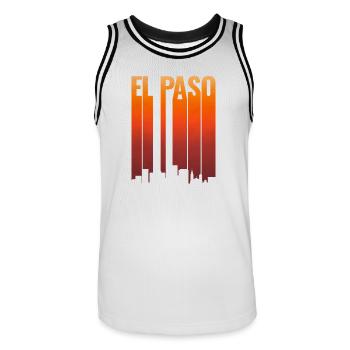 El Paso Skyline Sunset - Men's Basketball Jersey - white/black - Front - AI Model Male 185 dark (185cm)
