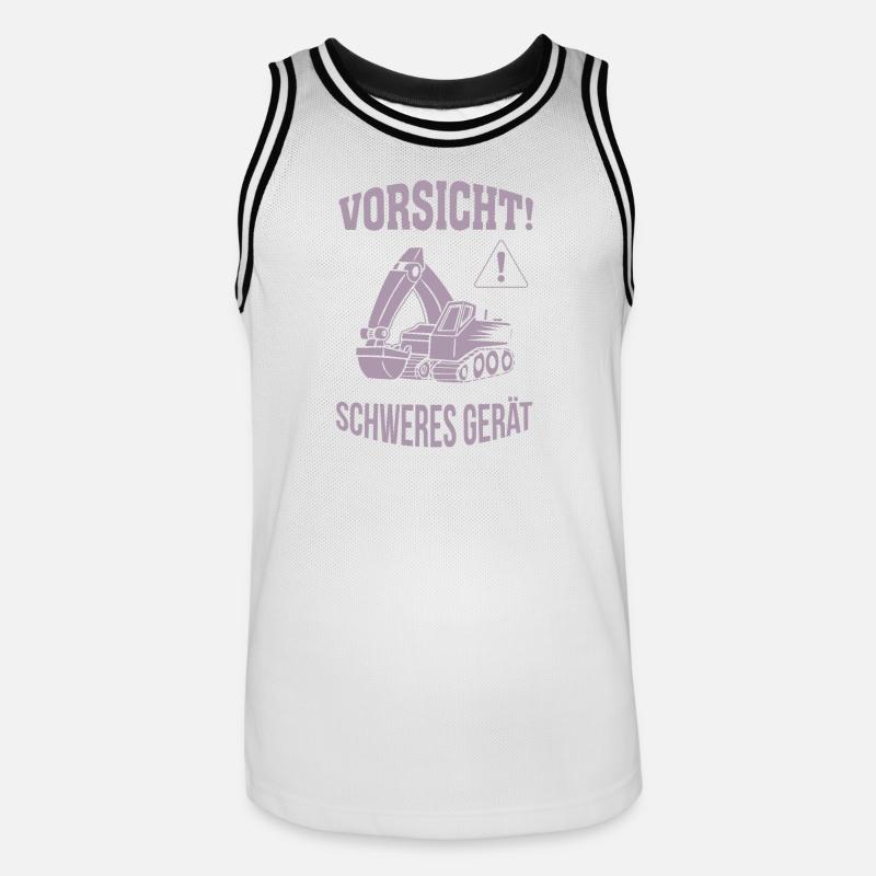 Bagger Baggerfahrer Baugeräteführer Schweres Gerät - Männer Basketball-Trikot - Weiß/Schwarz