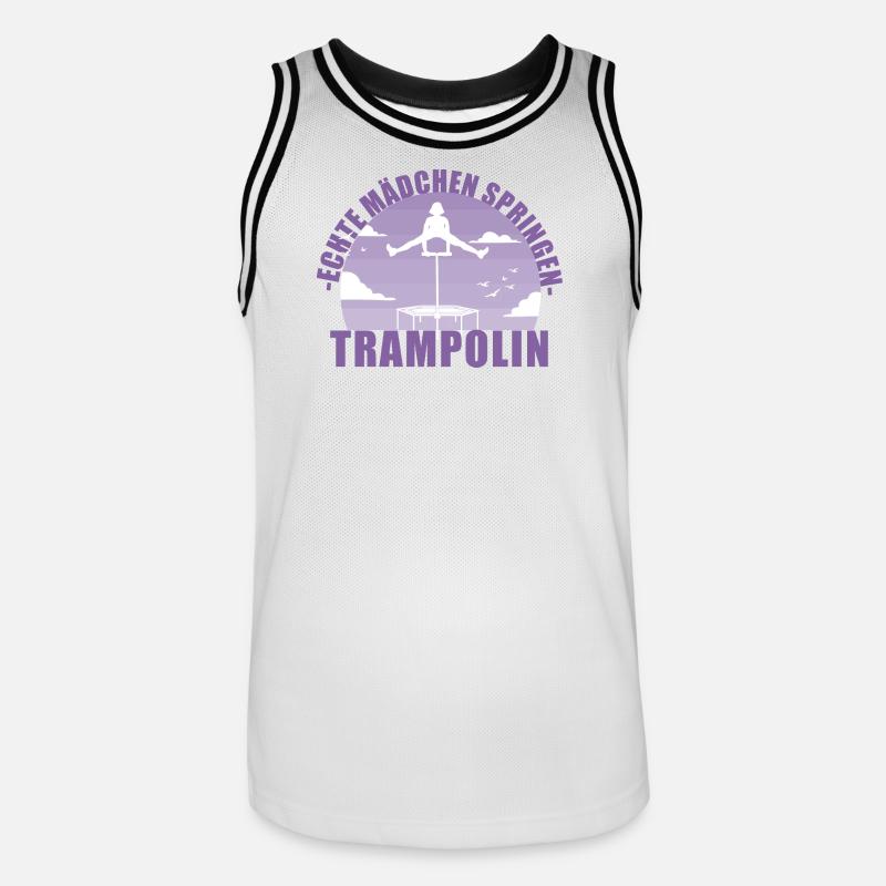 Echte Mädchen springen Trampolin Geschenk - Männer Basketball-Trikot - Weiß/Schwarz