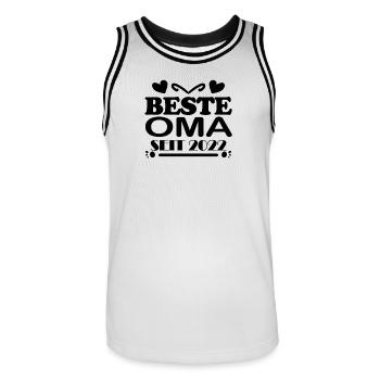 Beste Oma seit 2022 - Männer Basketball-Trikot - Weiß/Schwarz - Vorne - AI Model Male 185 dark (185cm)