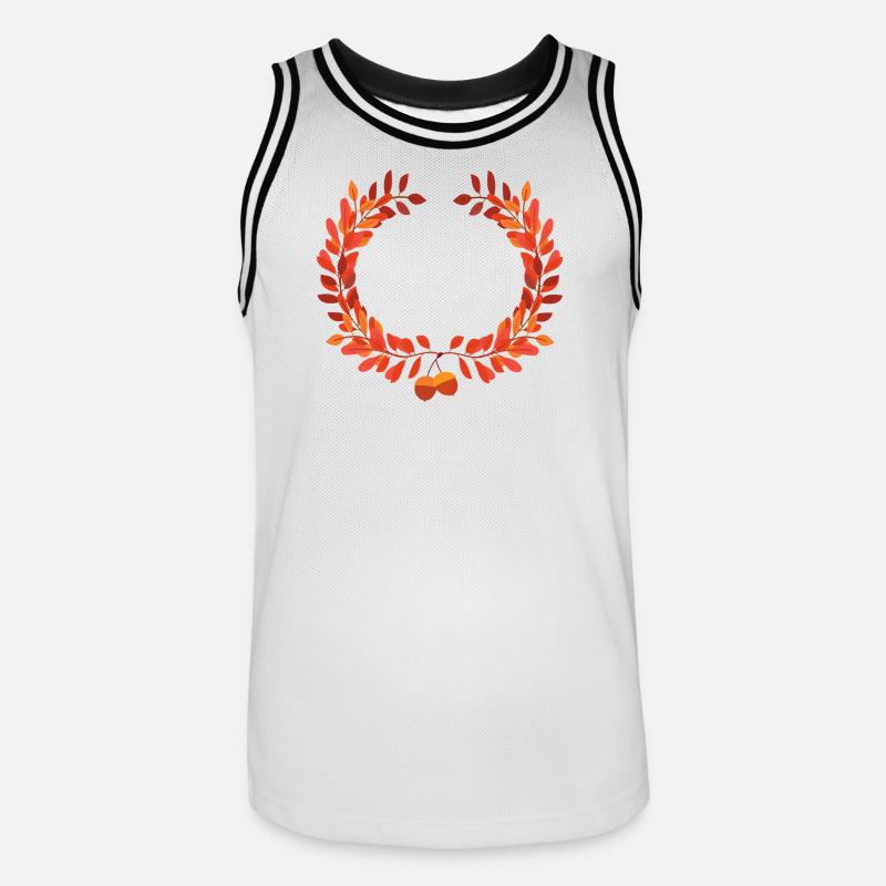 Herbstlaub Kranz mit Eicheln - Männer Basketball-Trikot - Weiß/Schwarz