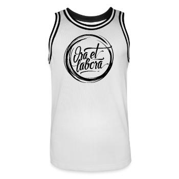 Ora et labora - Maillot de basket Homme - blanc/noir - Devant - AI Model Male 185 dark (185cm)