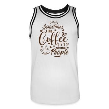 Sometimes I like Coffee more than People Kaffee - Männer Basketball-Trikot - Weiß/Schwarz - Vorne - AI Model Male 185 dark (185cm)