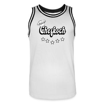 Chefkoch Design - Männer Basketball-Trikot - Weiß/Schwarz - Vorne - AI Model Male 185 dark (185cm)