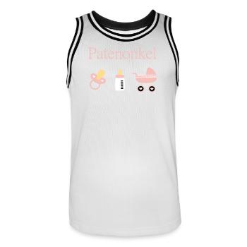 Patenonkel Geburt Mädchen Taufe - Männer Basketball-Trikot - Weiß/Schwarz - Vorne - AI Model Male 185 dark (185cm)