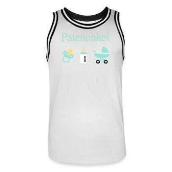 Patenonkel Geburt Junge Taufe - Männer Basketball-Trikot - Weiß/Schwarz - Vorne - AI Model Male 185 dark (185cm)
