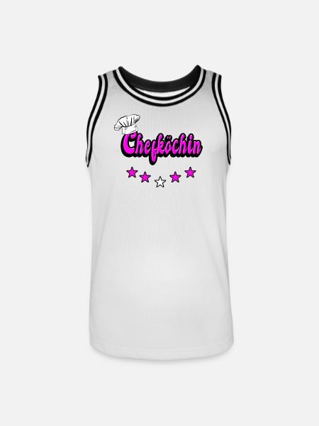Chefköchin Design - Männer Basketball-Trikot - Weiß/Schwarz