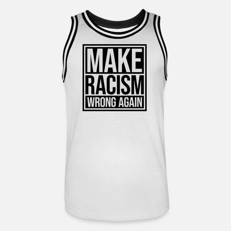 make racism wrong again - Männer Basketball-Trikot - Weiß/Schwarz
